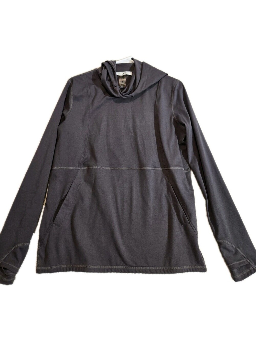 Mona B High Arcane Hoodie Gray Kangaroo Pockets Thumbholes Sz S Sustainable...